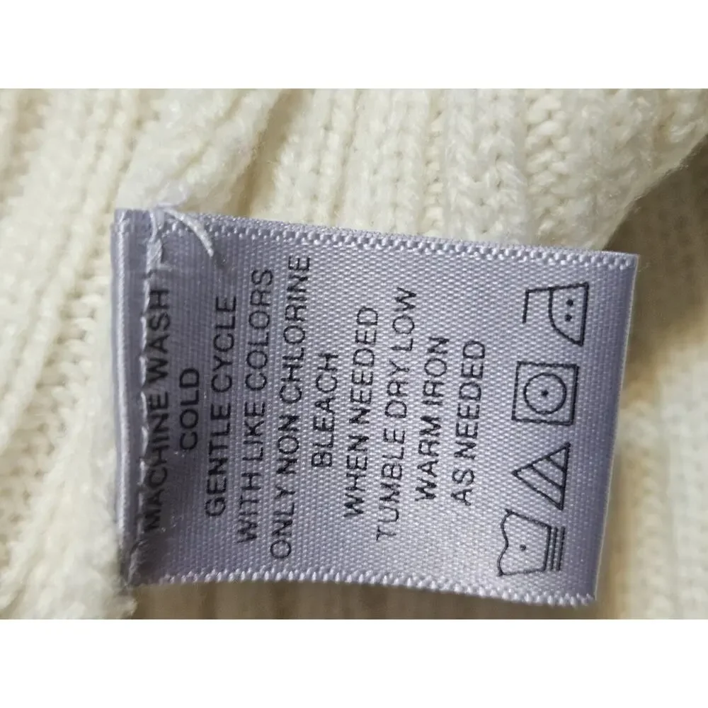 NINE & CO. BY NINE WEST 100% Acrylic Pullover Sweater White Crochet Sze Large - Picture 4 of 7